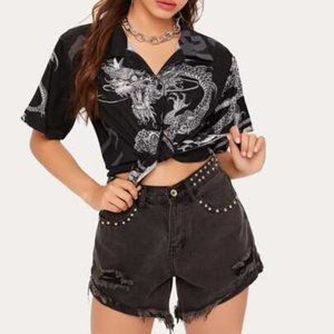 Chinese Dragon Print Top